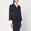 Thom Browne Navy Pinstripe Wool Blazer In Gray