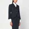 Thom Browne Navy Pinstripe Wool Blazer Women