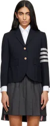 Thom Browne Navy Plain Weave 4-bar High Armhole Sport Coat In Blue