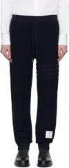Thom Browne Navy Reverse Loopback Sweatpants In 415 Navy