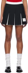 Thom Browne Navy Ripstop Box Pleat Miniskirt In 415 Navy