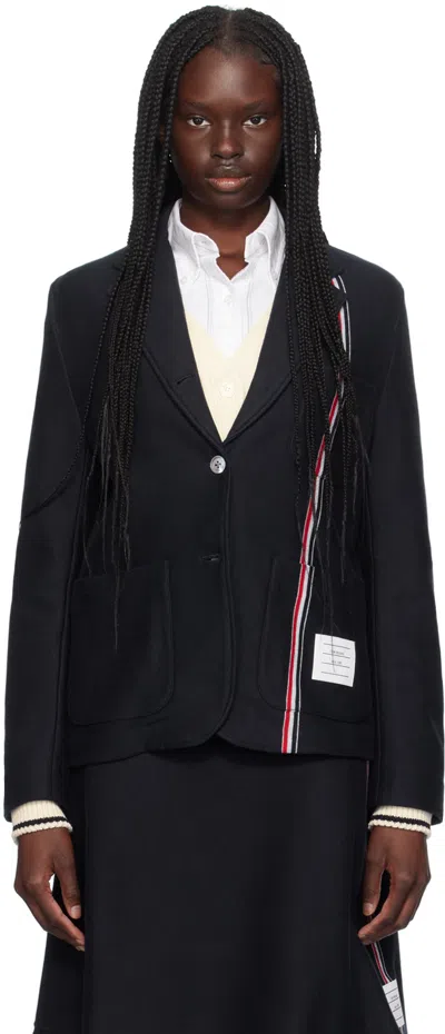 Thom Browne Navy Sack Blazer In 415 Navy