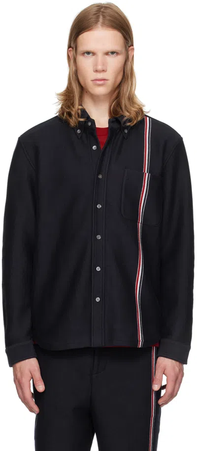 Thom Browne Navy Stripe Jacket In 415 Navy