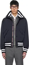 Thom Browne Navy Tech Flight Bomber Jacket In 415 Navy