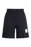 Thom Browne High Waisted Wool Shorts For Women In Blue