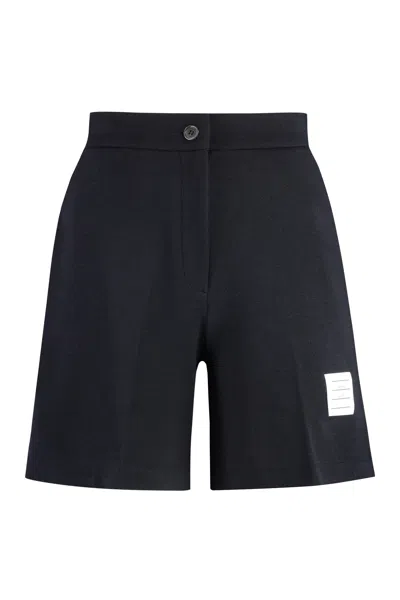 Thom Browne High Waisted Wool Shorts For Women In Blue