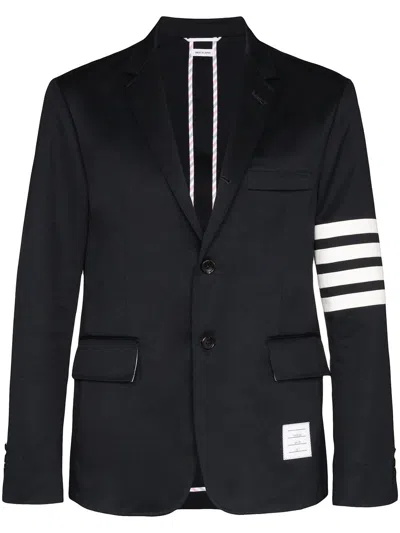 Thom Browne Navy Unconstructed Jacket For Men In Blue