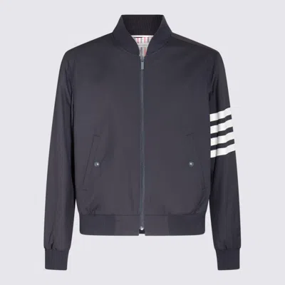 Thom Browne Navy Wool Casual Jacket In Blue