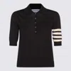 Thom Browne Navy Wool Polo Shirt