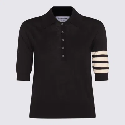 Thom Browne Navy Wool Polo Shirt In Multi