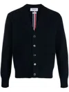 Thom Browne Navy Blue Wool Cardigan With Tricolour Insert Men