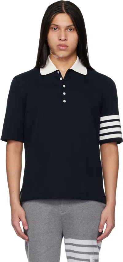Thom Browne Nay Crest Intarsia Jacquard 4-bar Rugby Fit Polo