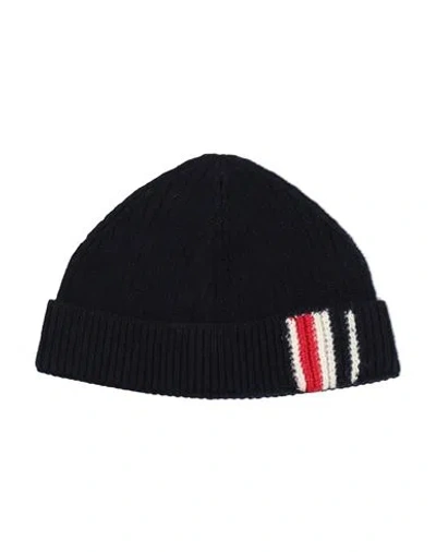 Thom Browne Babies'  Newborn Hat Navy Size 3 Wool, Cashmere In Black