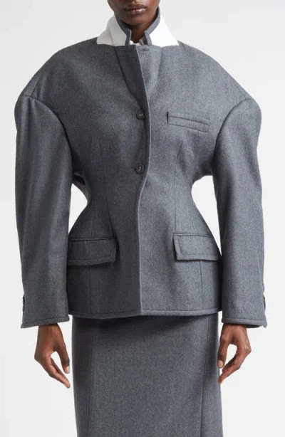 Thom Browne Nipped Waist Coat In Gray
