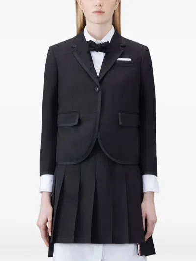 Thom Browne Notched-lapel Fitted Jacket In Black