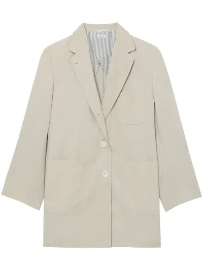 Thom Browne Notched-lapel Single-breasted Blazer In Neutral