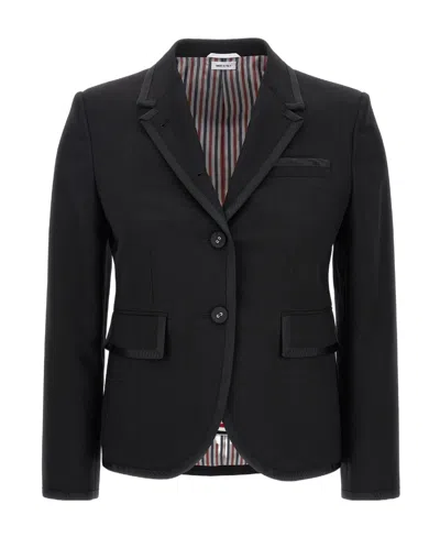 Thom Browne Notched-lapel Fitted Jacket In Black