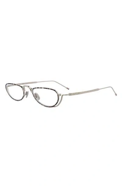 Thom Browne Novelty 50mm Oval Optical Glasses In Gray