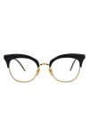 Thom Browne Round-frame Acetate Optical Frames Eyeglass Frame Multicolored Size 51 Acetate In Navy Gold