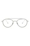 Thom Browne Aviator-frame Metal Optical Frames In Silver Matte Grey