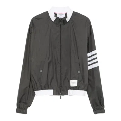 Thom Browne Nylon 4-bar Ripstop Windbreaker Men In Gray
