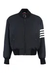 Thom Browne 4-bar Plain Weave Suiting Bomber Jacket In Blue