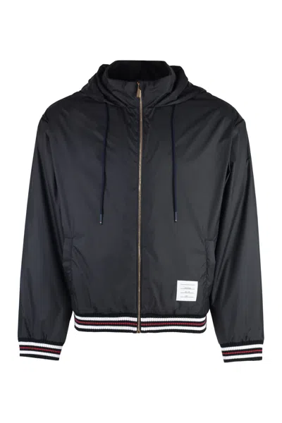 Thom Browne Nylon Bomber Jacket In Navy