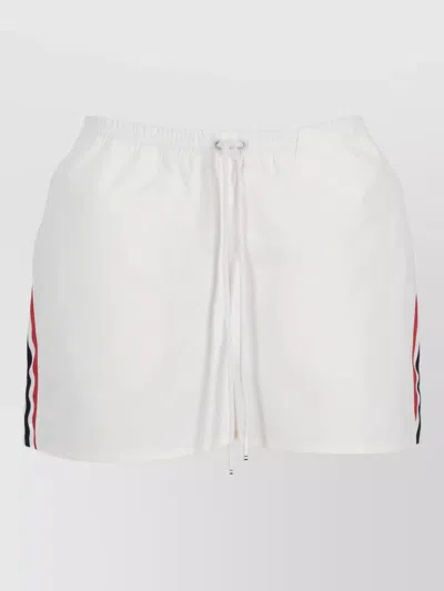 Thom Browne Nylon Cotton Track Shorts Side Stripes In White