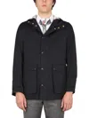 Thom Browne Nylon Parka With Front Pockets And Hood
