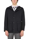 Thom Browne Simplified Snap Front Rain Parka In Nylon Tech In Black