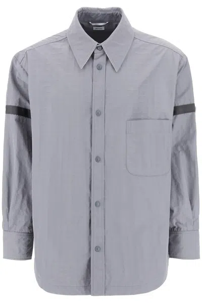 Thom Browne Nylon Ripstop Overshirt In In Gray