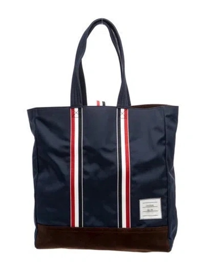 Pre-owned Thom Browne Nylon Tote In Blue