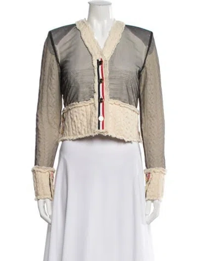 Pre-owned Thom Browne Nylon Tweed Pattern Jacket In Neutrals