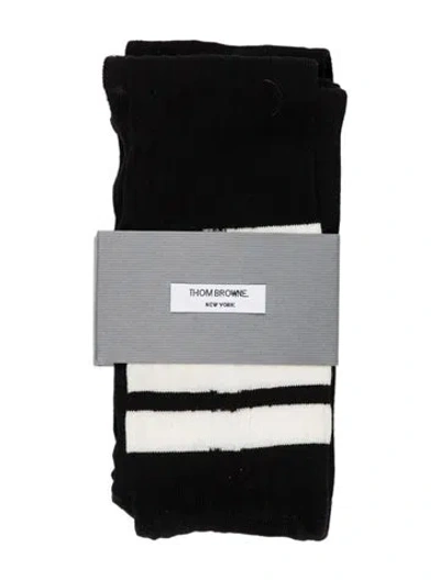 Pre-owned Thom Browne Opaque Rib Tights In Black