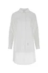 Thom Browne Oxford Cotton Mini Shirt Dress In White
