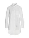 Thom Browne Rwb Stripe Mini Shirtdress In White