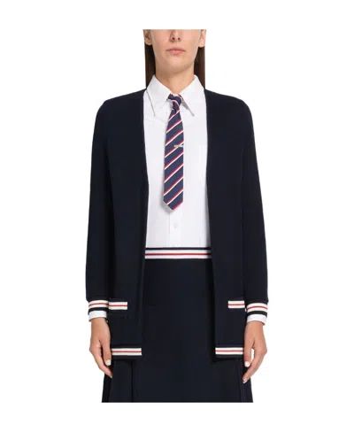 Thom Browne Open-front Cotton Cardigan In Black
