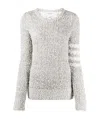Thom Browne Open Tuck Stitch 4-bar Jumper In White