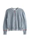 Thom Browne Openwork Buttoned Cardigan In Blue