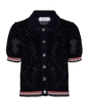 Thom Browne Openwork Cardigan In Black