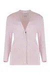 Thom Browne Openwork-knit Cardigan In Purple