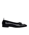 Thom Browne Black Soft Patent Opera Ballerina Flats In Black