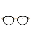 Thom Browne Round-frame Glasses In 001 Black