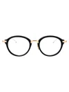 Thom Browne Round-frame Glasses In Matte Navy