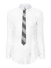 Thom Browne White Sheer Shirt In White