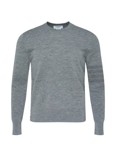 Thom Browne Ottoman Milano Stitch 4-bar Bomber Pullover In Gray