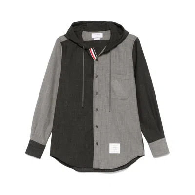 Thom Browne Rwb-stripe Hooded Shirt