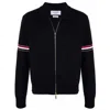 Thom Browne Striped Cashmere Sweatshirt In Black