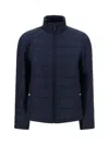 Thom Browne Quilted Puffer Jacket With 4-bar Insert In Blue