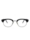 Thom Browne Oval-frame Glasses In Transparent